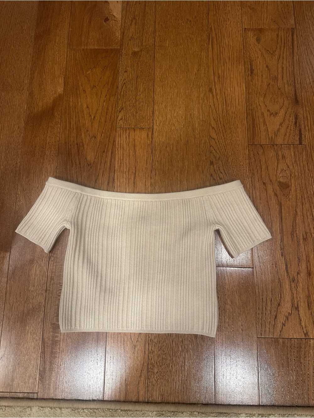 NWOT- Aerie- Off-Shoulder Ribbed Knit Sweater Top - Cream